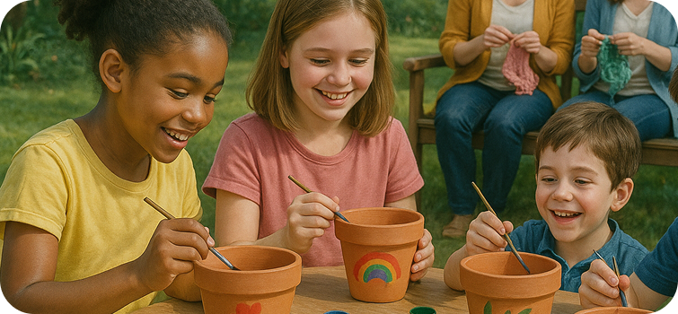 Pintura de ceramicas para niños y niñas